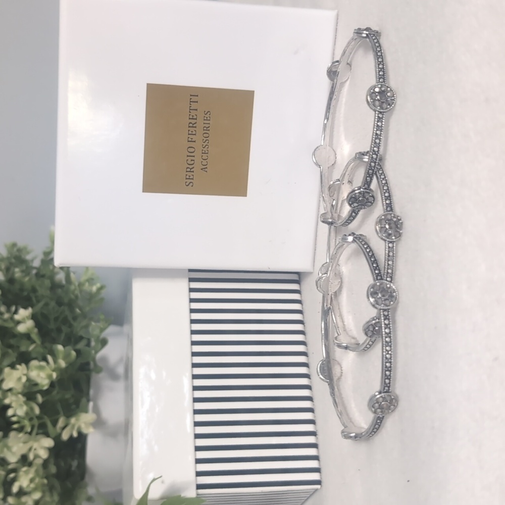 Sergio Feretti Triple Beaded Rhinestone Bracelet